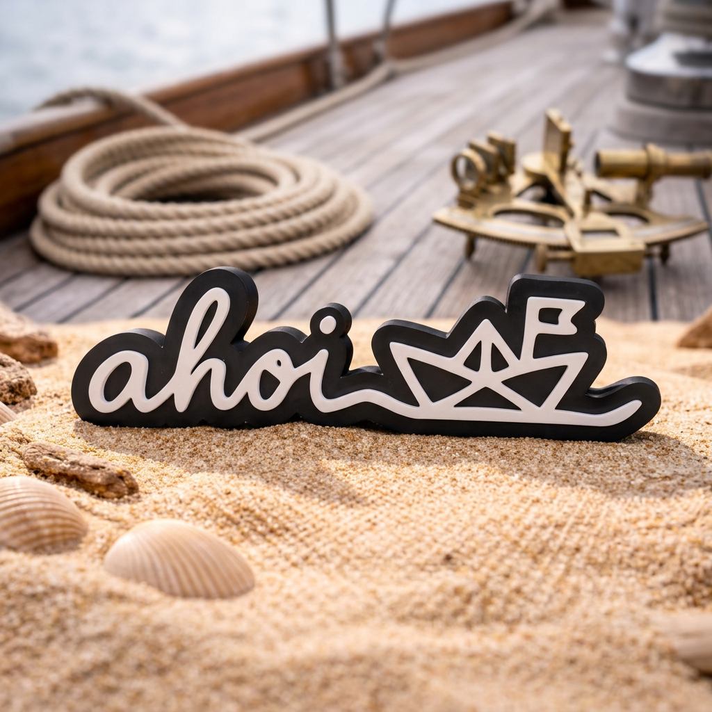„Ahoi“ mit Boot – Maritime Deko für Zuhause