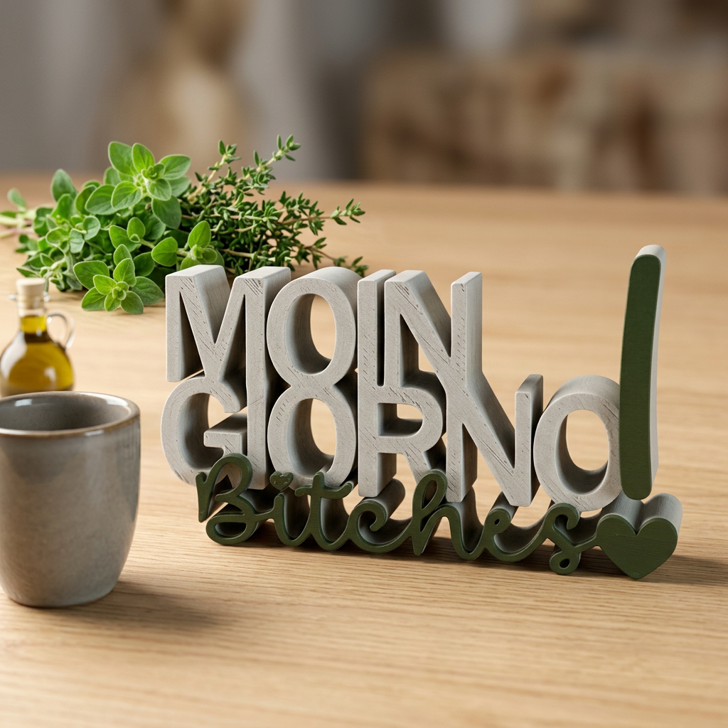 Moin Gorno Bitches – Frecher Deko-Schriftzug mit nordischem Humor