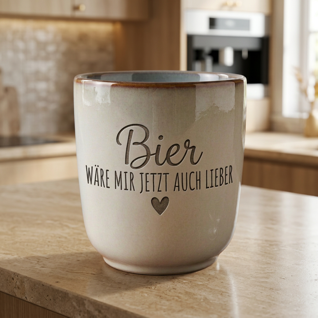 Keramikbecher „Bier wäre mir jetzt auch lieber“ – für echte Genießer