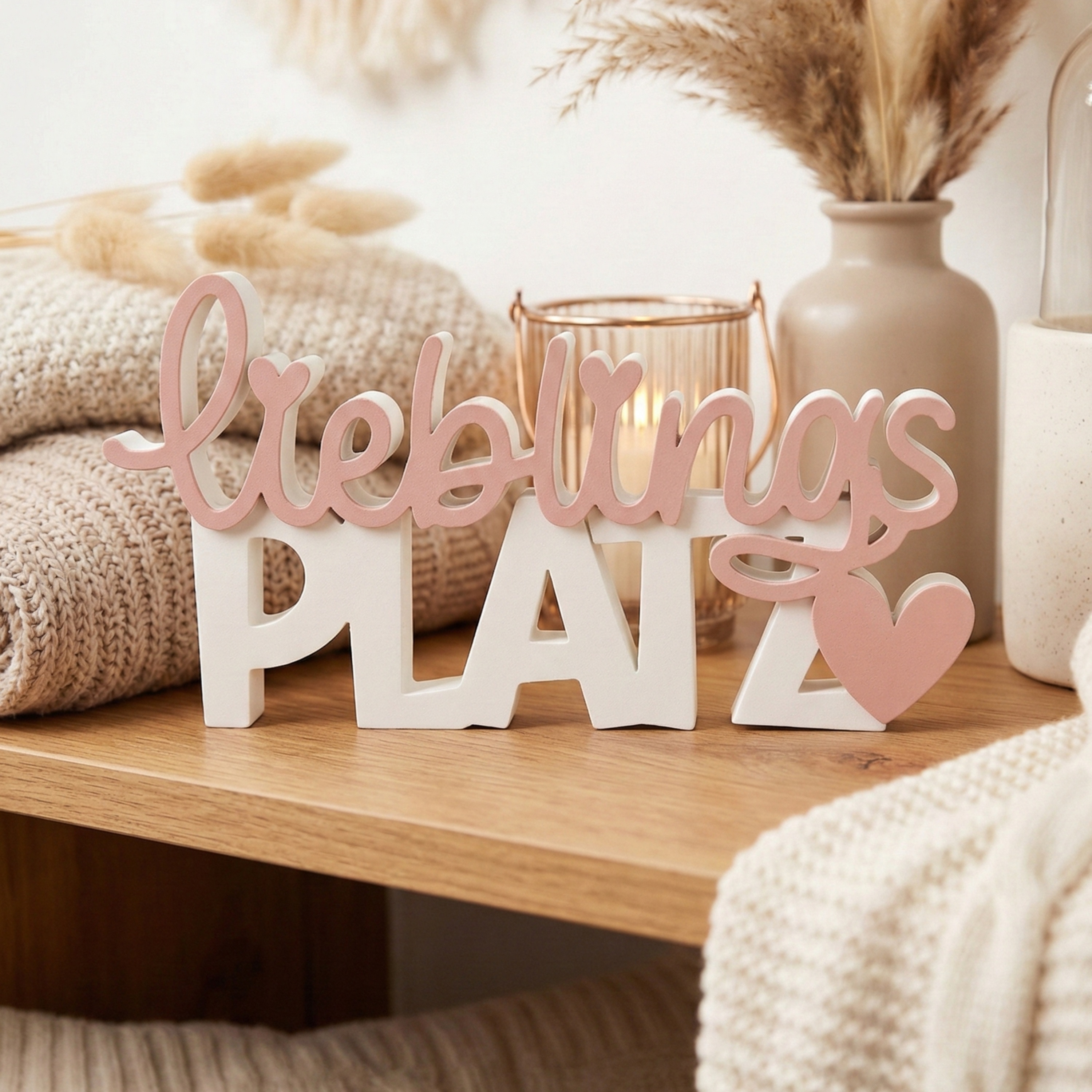 „Lieblingsplatz“ – freistehender Deko-Schriftzug aus PLA