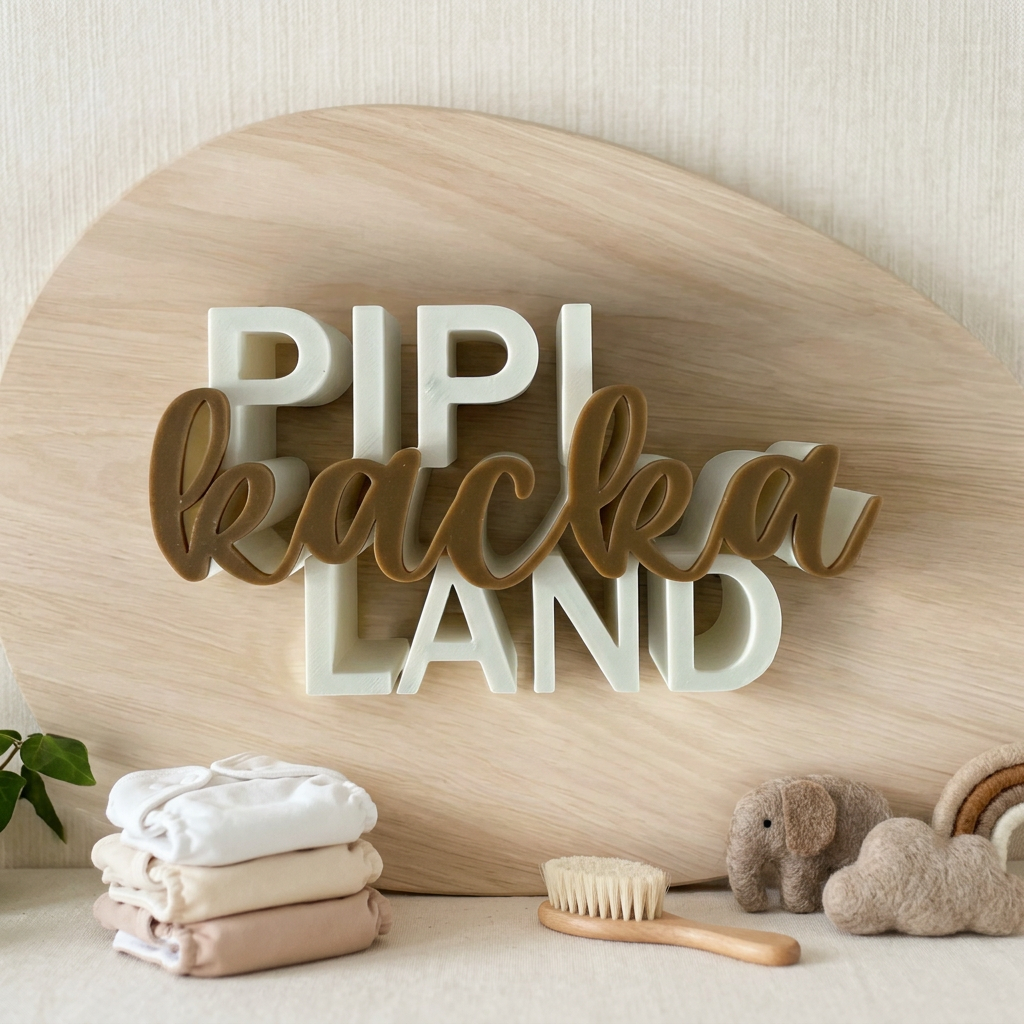 Pipi Kacka Land – Lustiger Badezimmer-Schriftzug als Deko