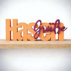 Hasen Grüße – dekorativer 3D-Schriftzug