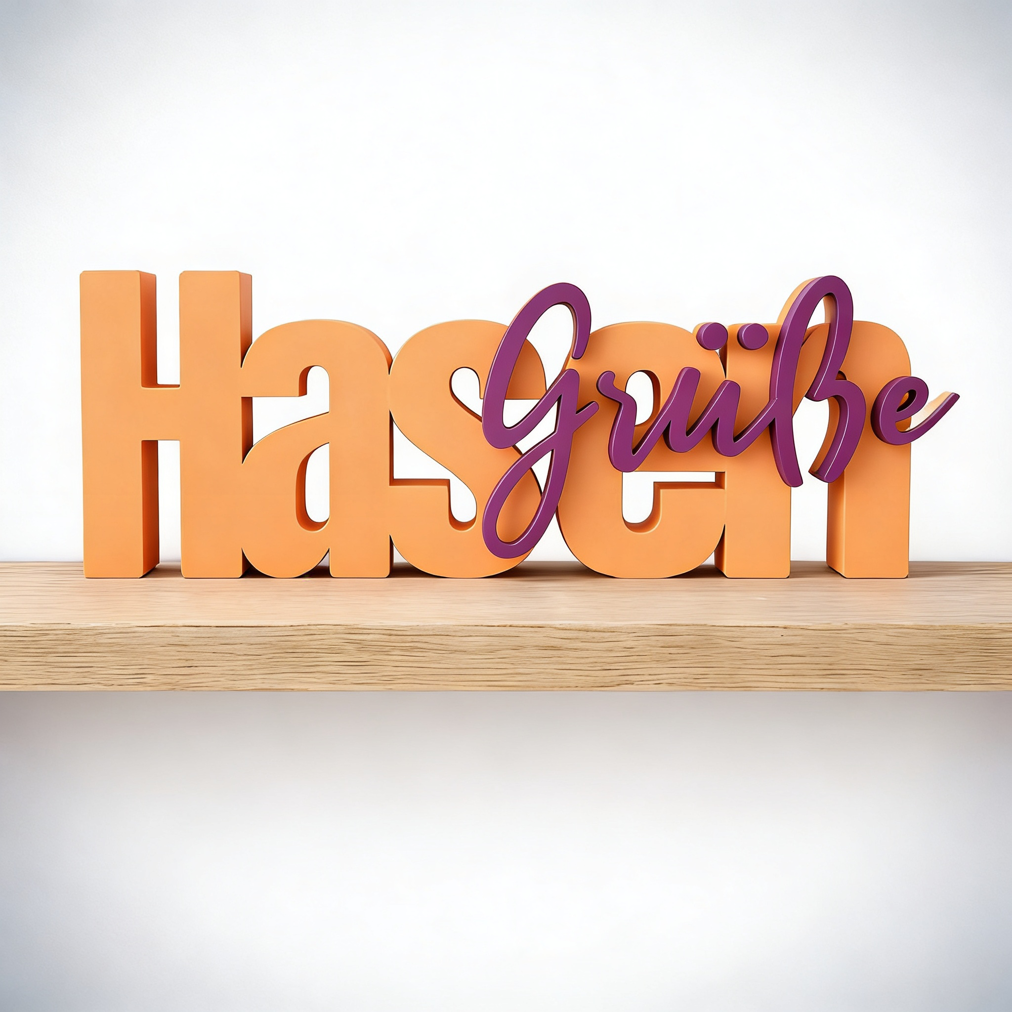 Hasen Grüße – dekorativer 3D-Schriftzug