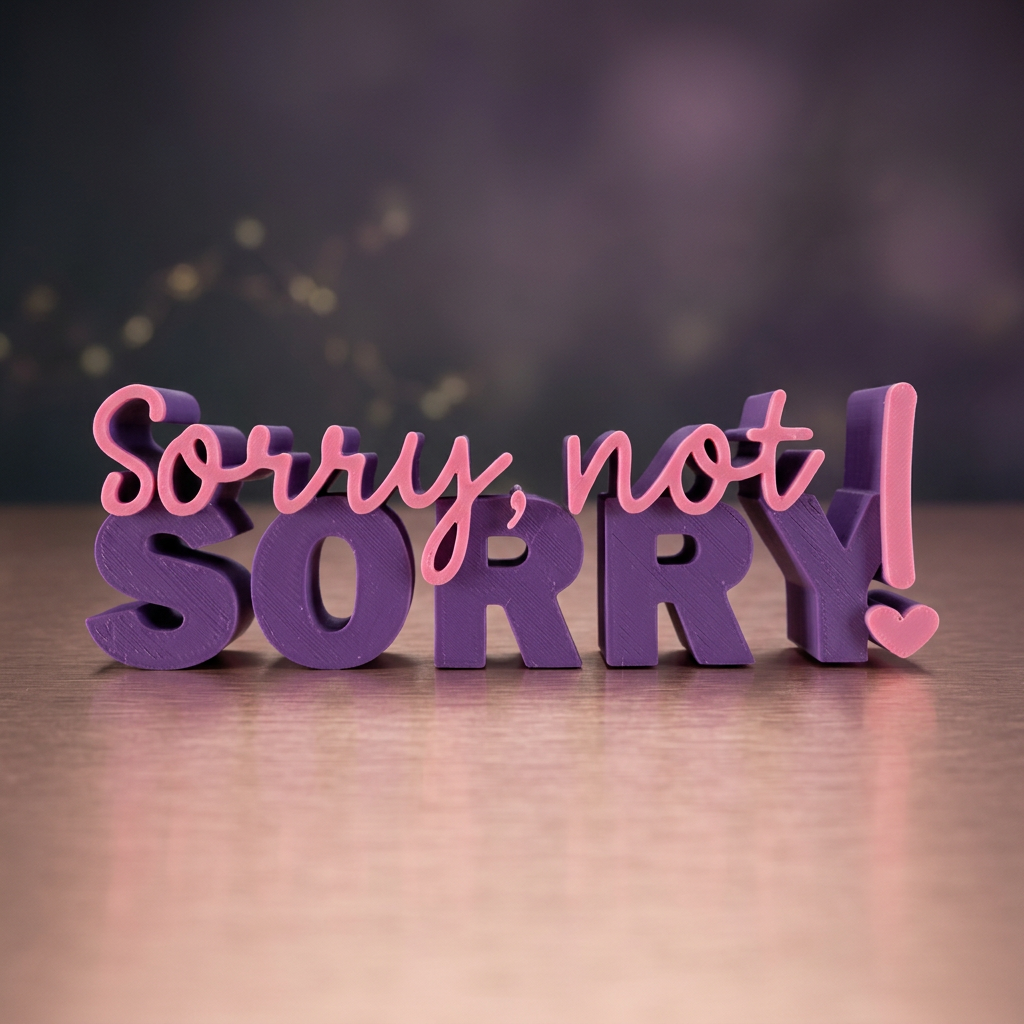 Sorry, not Sorry – Moderner Deko-Schriftzug mit Statement