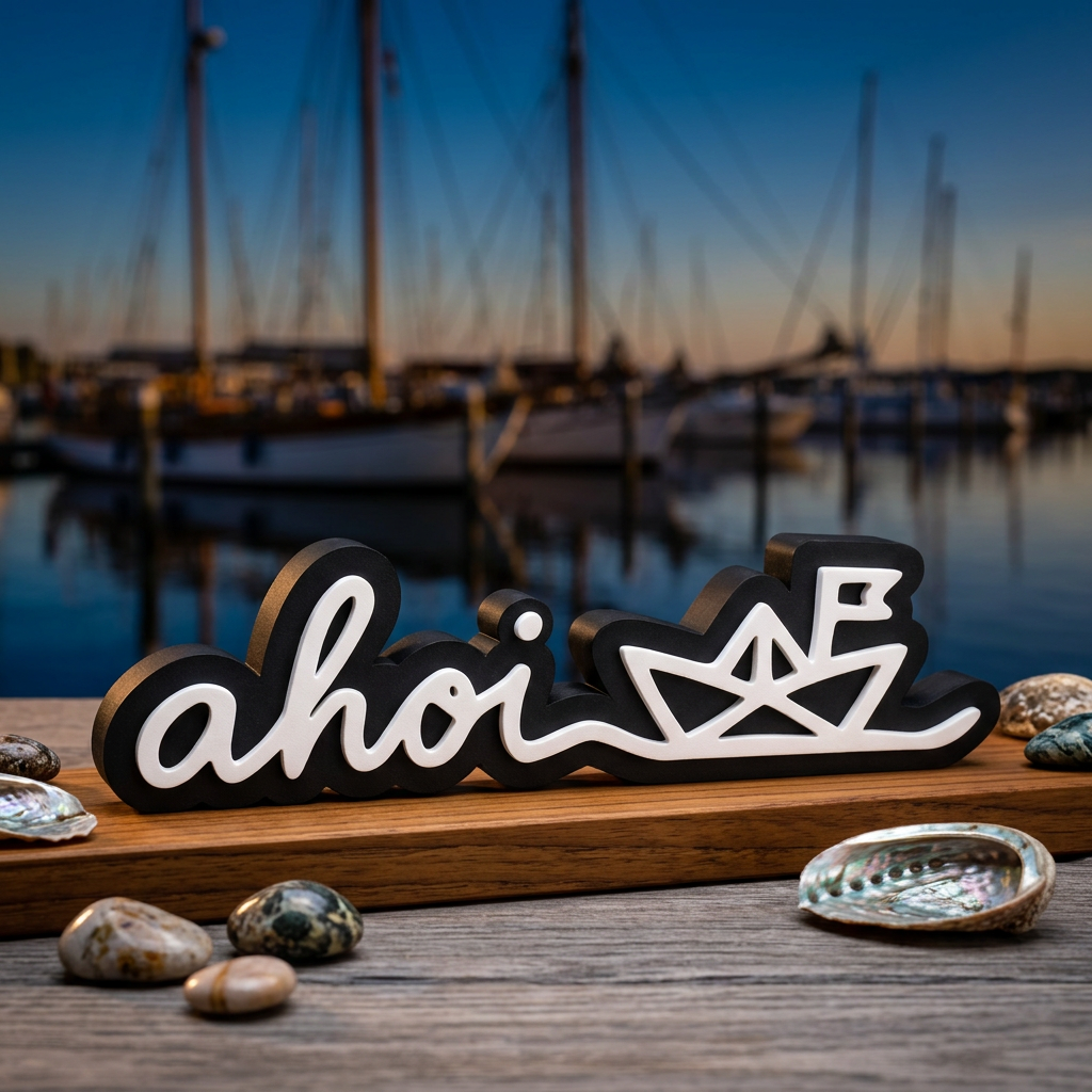 „Ahoi“ mit Boot – Maritime Deko für Zuhause