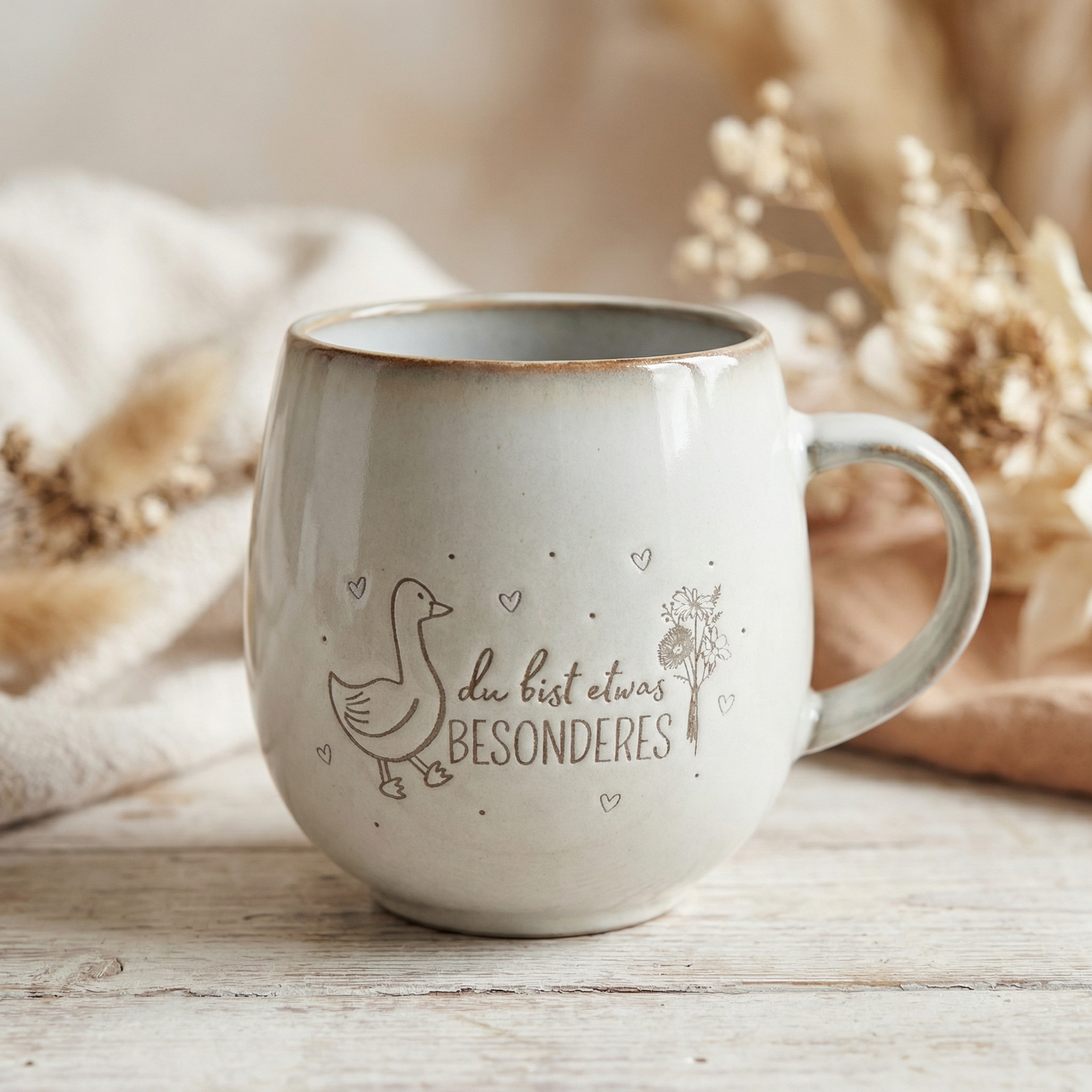 Keramiktasse „Du bist etwas Besonderes“ – liebevolle Geschenkidee mit Gänse-Motiv