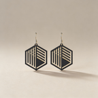 Abstrakte Hexagon-Ohrringe – Architektur trifft Schmuckdesign