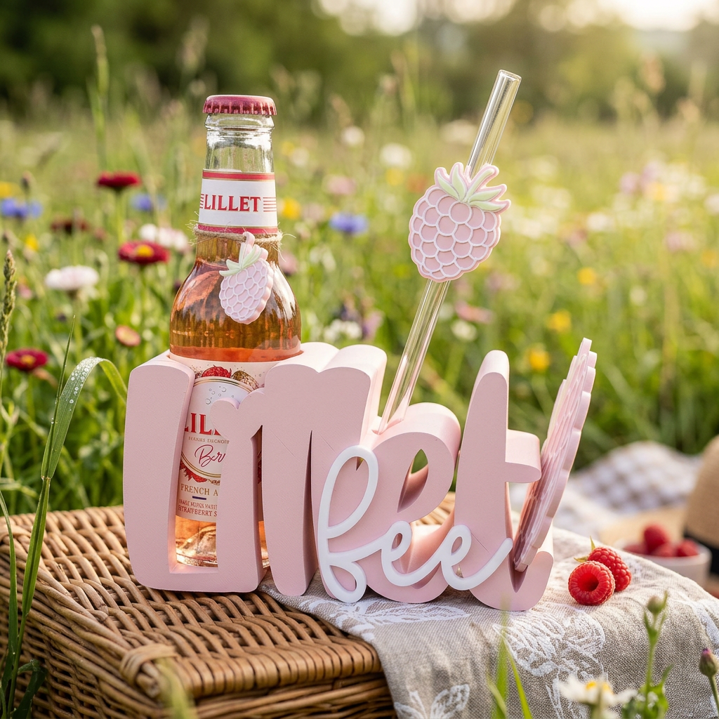Lillet Getränkehalter Set – stilvoll in Rosa