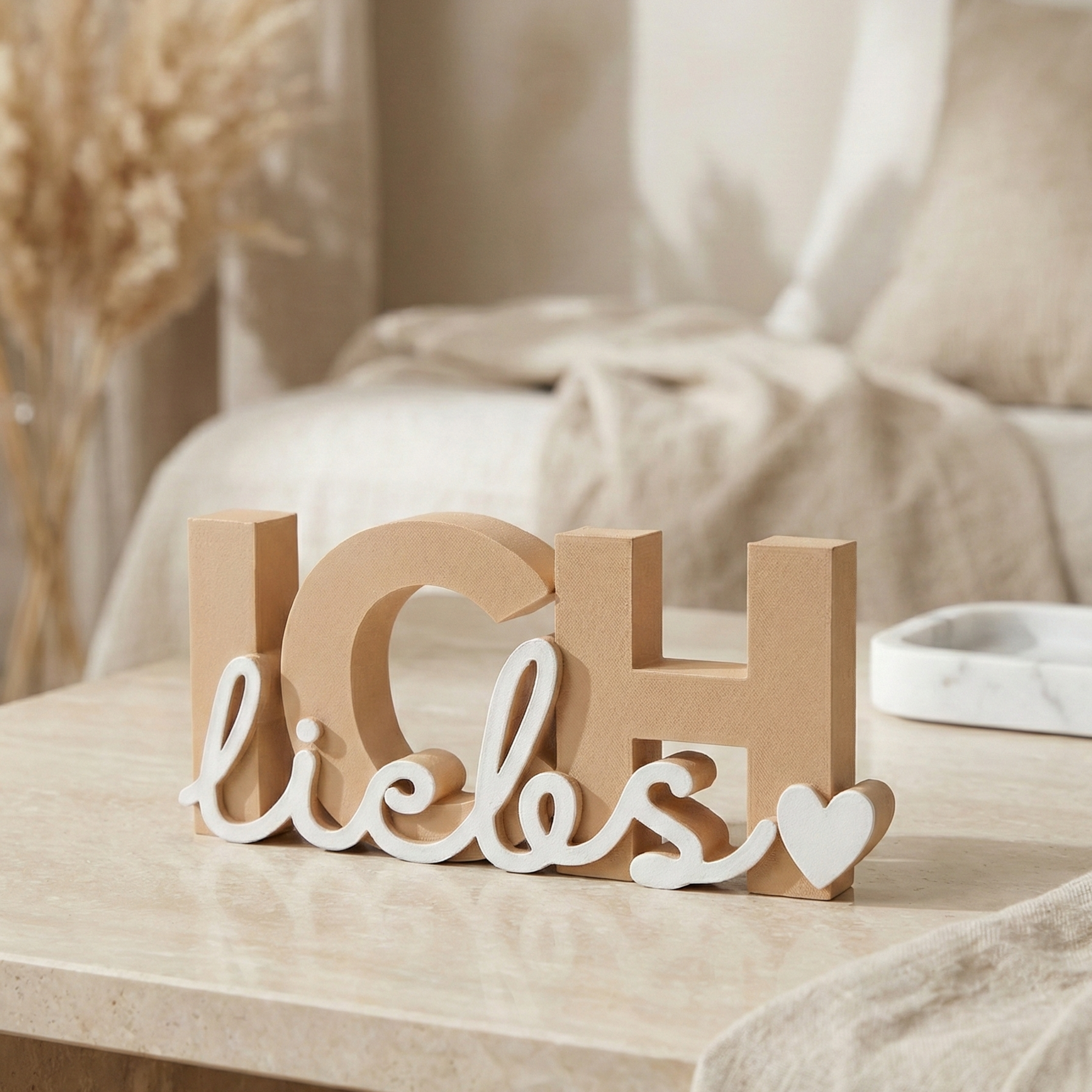 „Ich lieb’s“ – Dekorativer Schriftzug