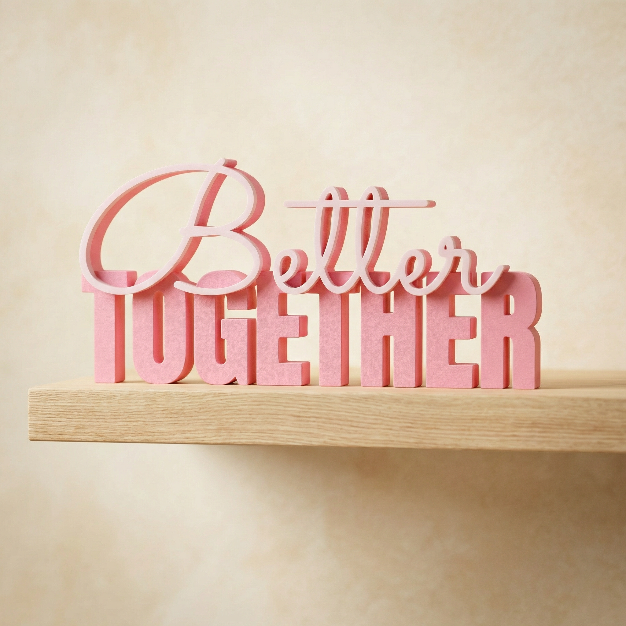 Better Together – Dekoschriftzug mit Herzbotschaft