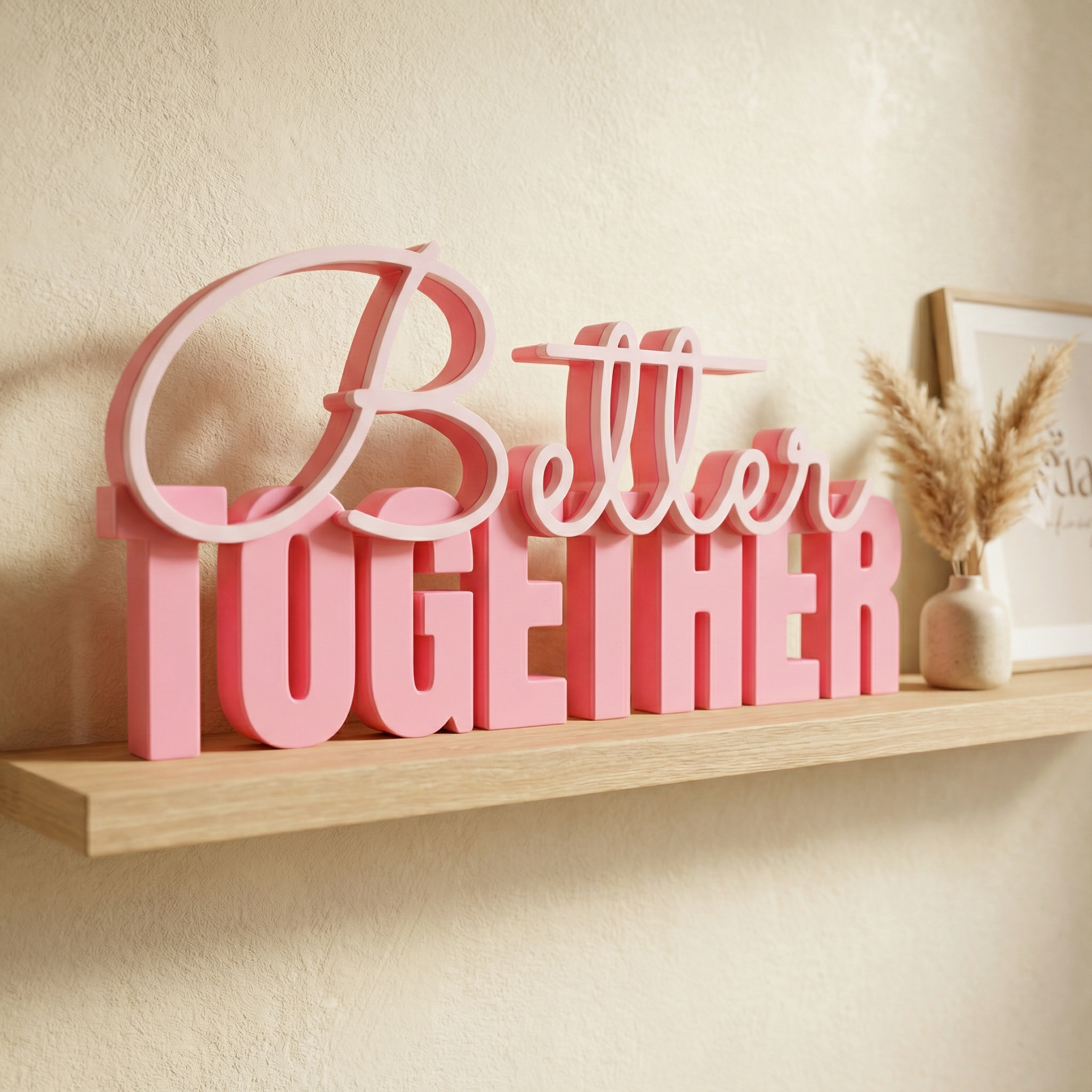 Better Together – Dekoschriftzug mit Herzbotschaft