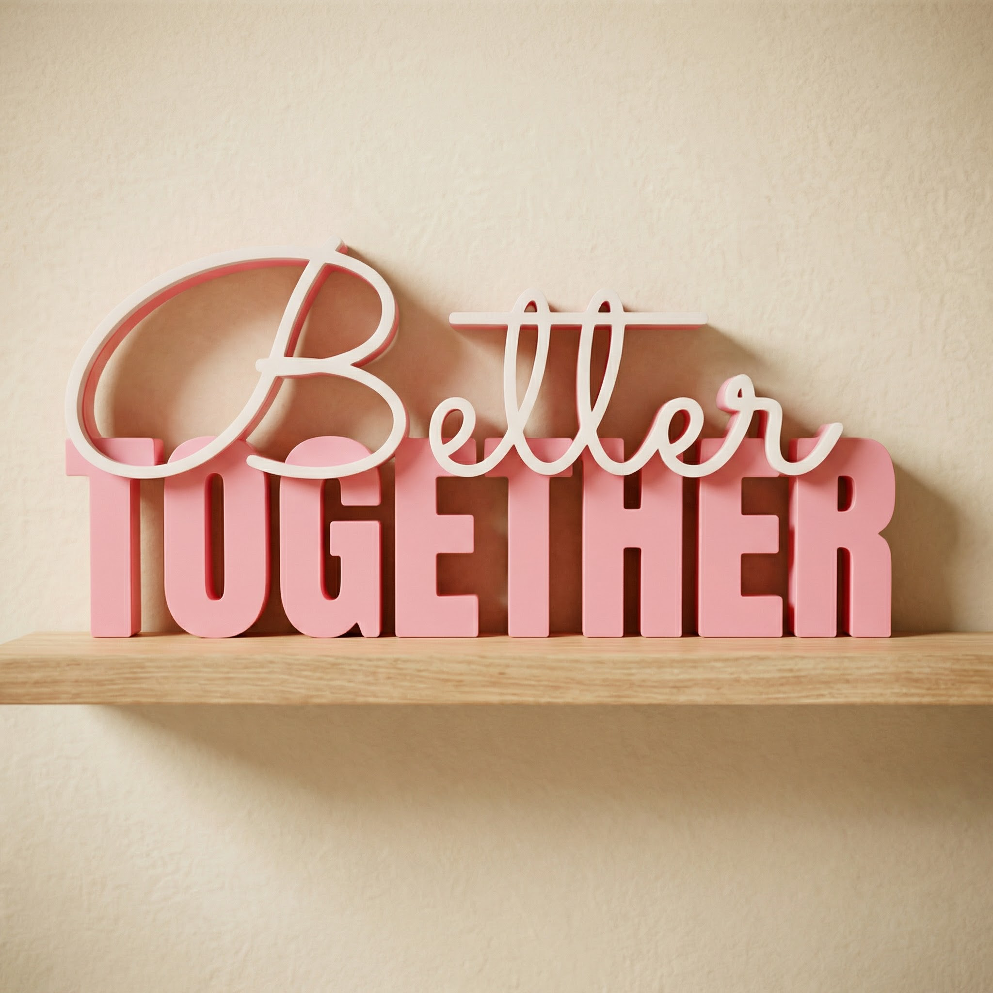 Better Together – Dekoschriftzug mit Herzbotschaft