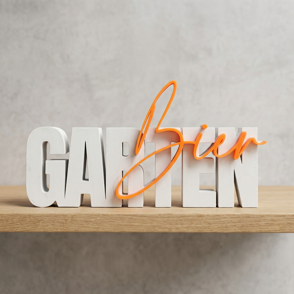 Bier Garten – Dekorativer Schriftzug für gemütliche Stunden im Freien