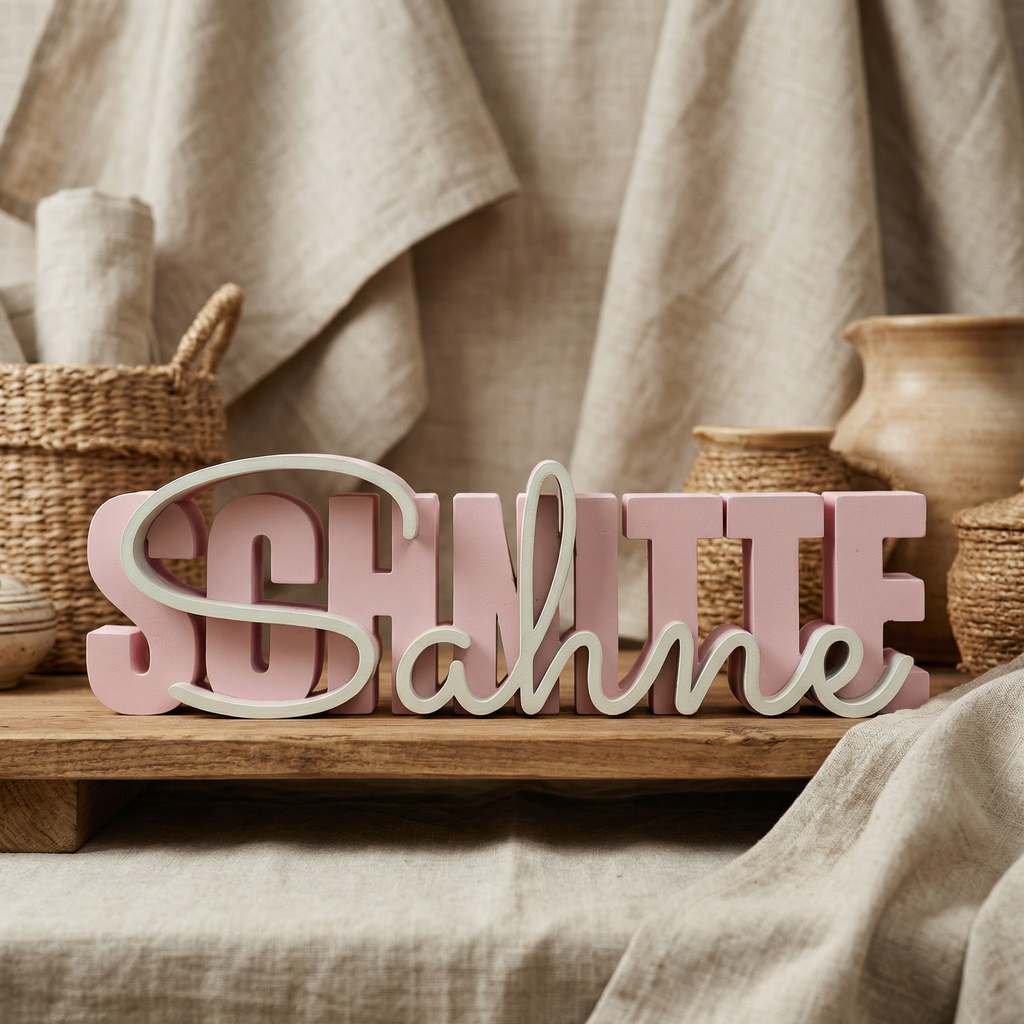 Sahne Schnitte – Dekoschriftzug im modernen Pastell-Design