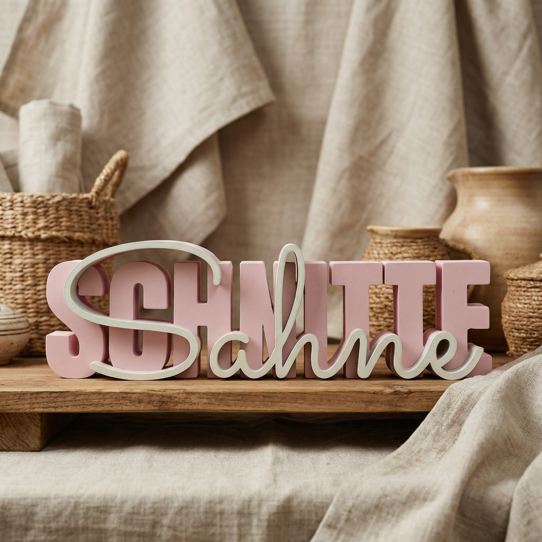 Sahne Schnitte – Dekoschriftzug im modernen Pastell-Design