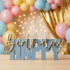 Birthday Happy – Moderner Deko-Schriftzug für Geburtstage