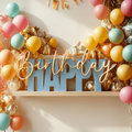 Birthday Happy – Moderner Deko-Schriftzug für Geburtstage