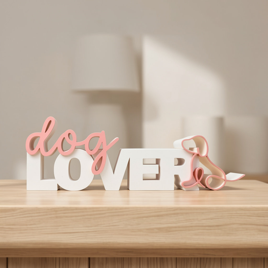 Dog Lover Schriftzug – Dekorativer Aufsteller für Hundefreunde