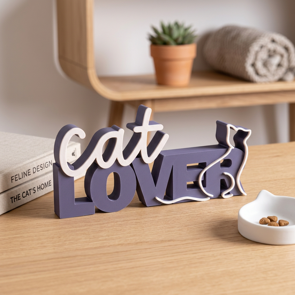 Cat Lover Schriftzug – Dekorativer Aufsteller für Katzenliebhaber