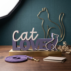 Cat Lover Schriftzug – Dekorativer Aufsteller für Katzenliebhaber