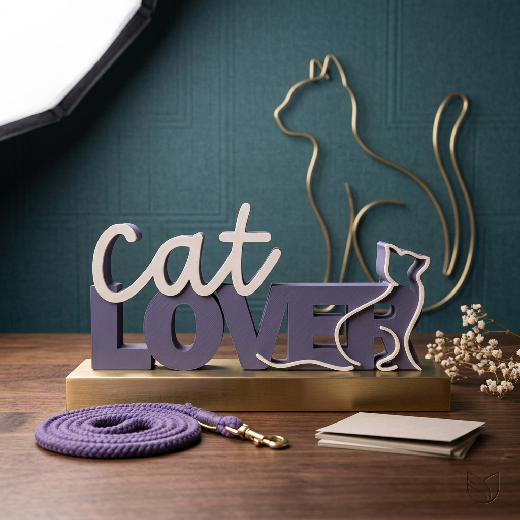Cat Lover Schriftzug – Dekorativer Aufsteller für Katzenliebhaber