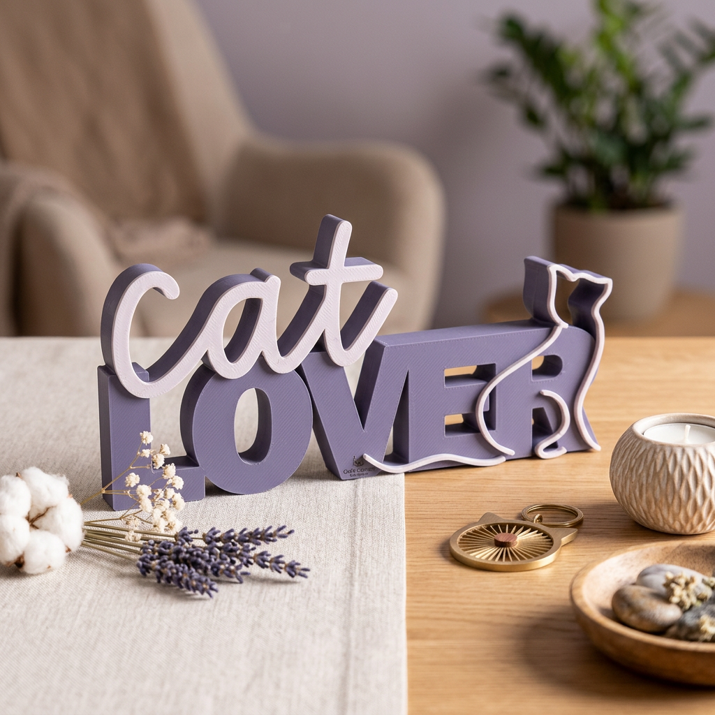 Cat Lover Schriftzug – Dekorativer Aufsteller für Katzenliebhaber