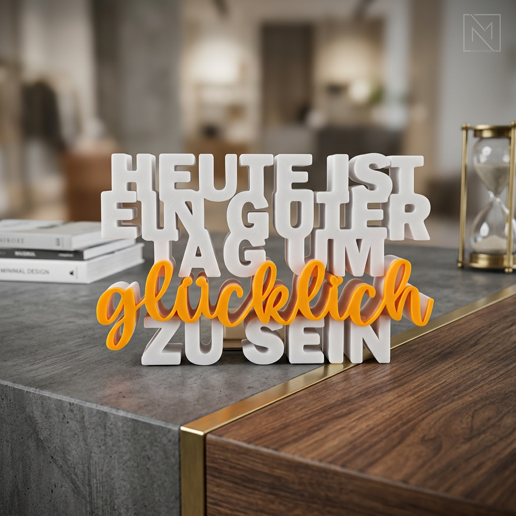 Heute ist ein guter Tag um glücklich zu sein – Dekorativer Motivations-Schriftzug