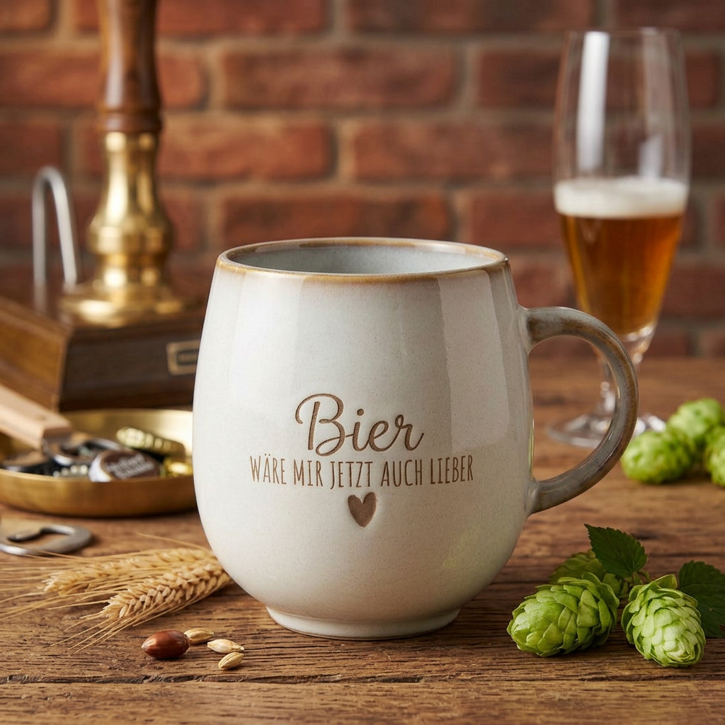 Tasse „Bier wäre mir jetzt auch lieber“ – Lustige Kaffeetasse mit humorvollem Spruch
