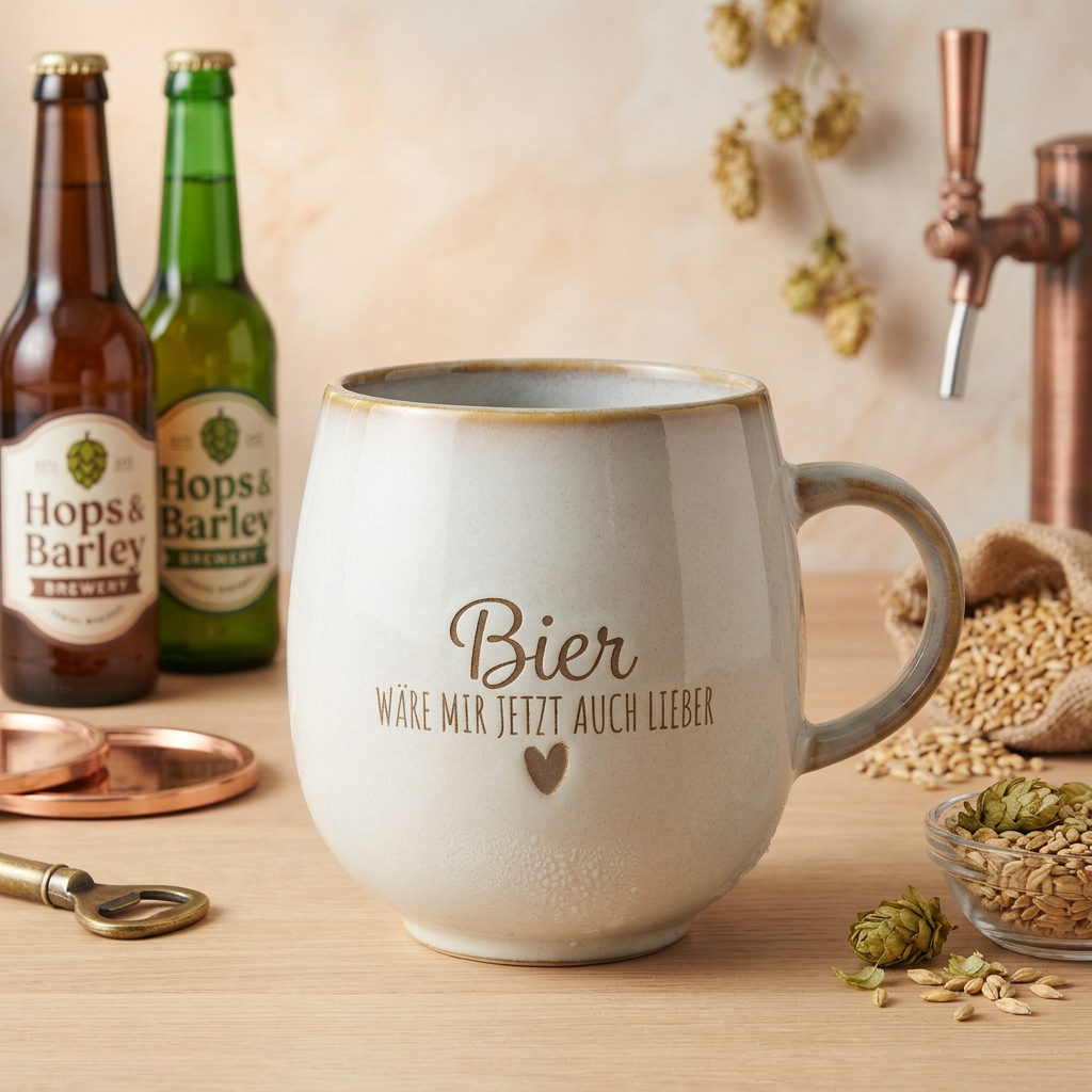 Tasse „Bier wäre mir jetzt auch lieber“ – Lustige Kaffeetasse mit humorvollem Spruch