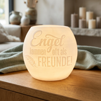 Windlicht „Engel kommen oft als Freunde“ – Licht, das von Herzen kommt