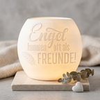 Windlicht „Engel kommen oft als Freunde“ – Licht, das von Herzen kommt