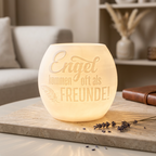 Windlicht „Engel kommen oft als Freunde“ – Licht, das von Herzen kommt