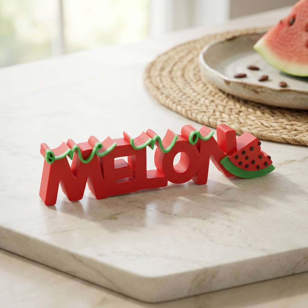 One in a Melon – Fruchtiger Deko-Schriftzug mit Humor