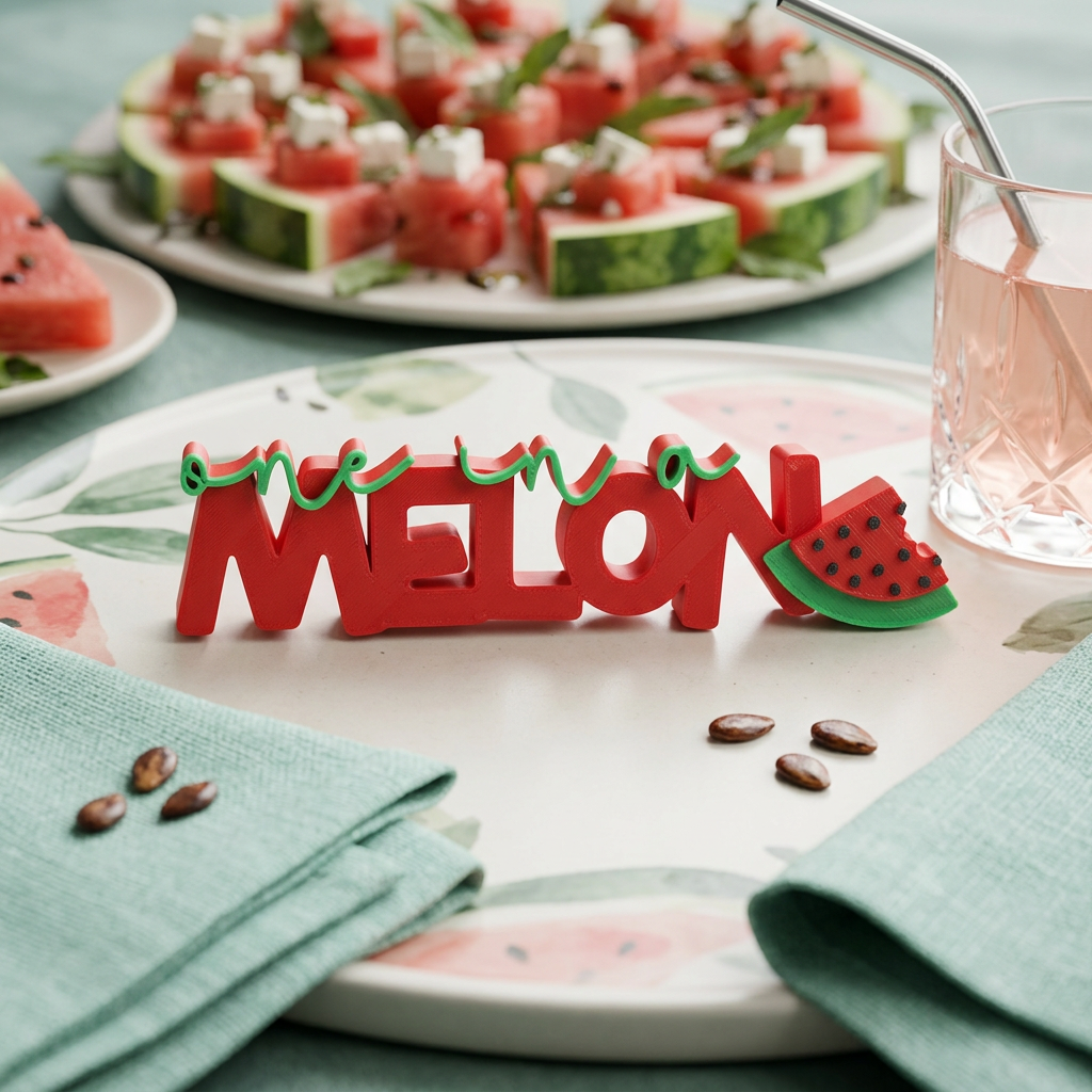 One in a Melon – Fruchtiger Deko-Schriftzug mit Humor