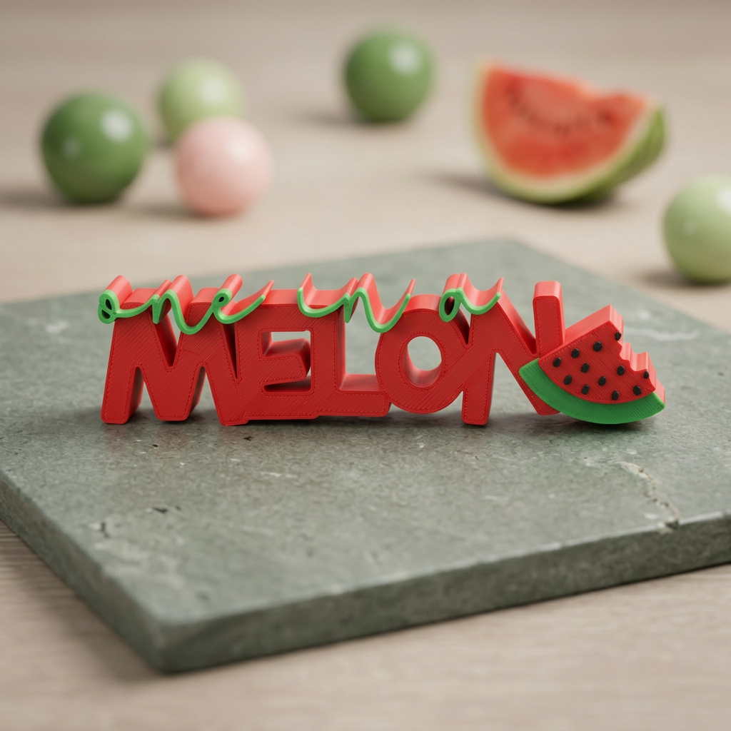 One in a Melon – Fruchtiger Deko-Schriftzug mit Humor