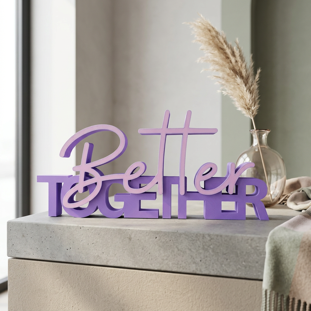 Better Together – Moderner Deko-Schriftzug für Zusammenhalt
