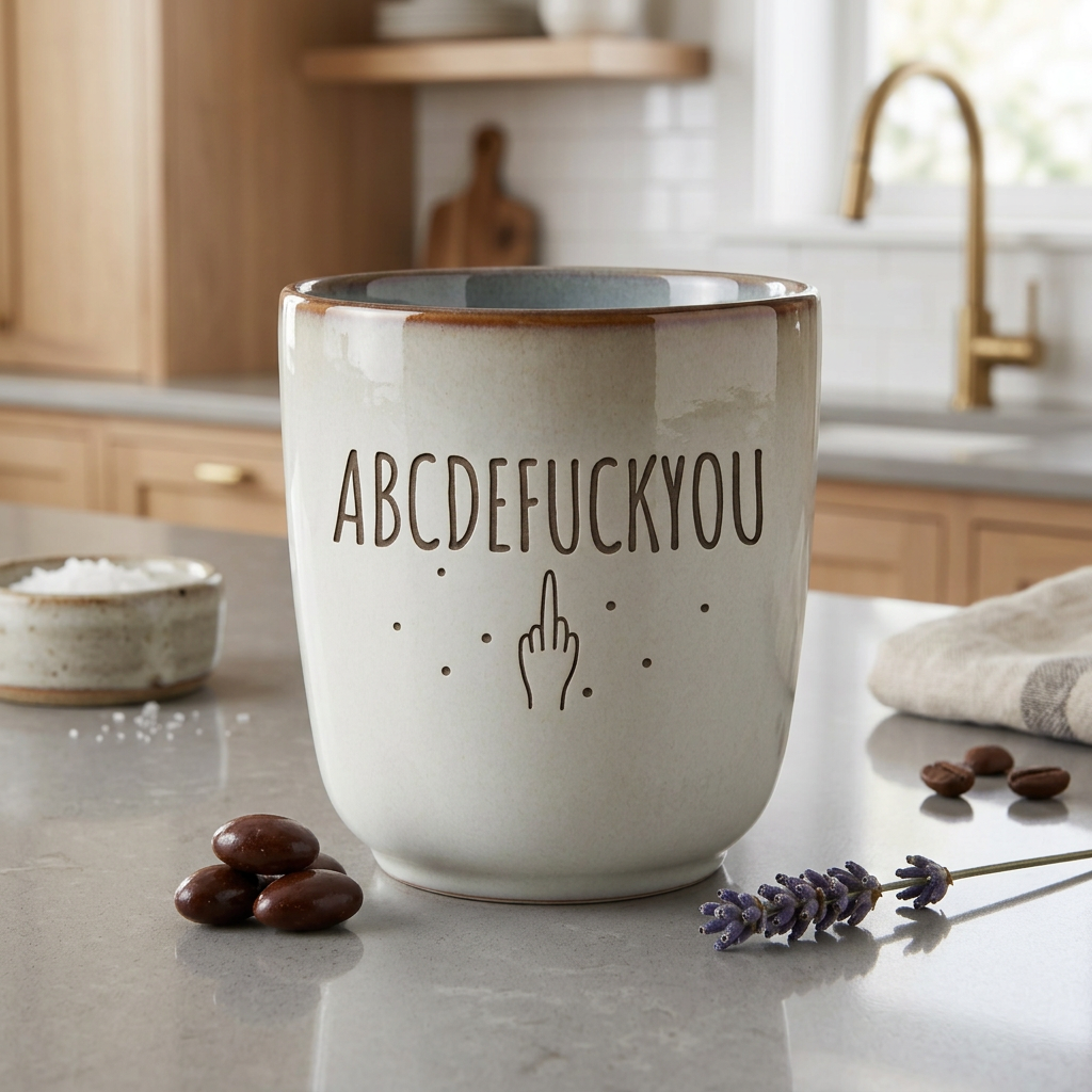 Becher „ABCDEFGUCKYOU“ – direkter Statement Spruch