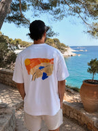 Herren T-Shirt mit modernem Brustprint – lässiger Basic Look in Weiß