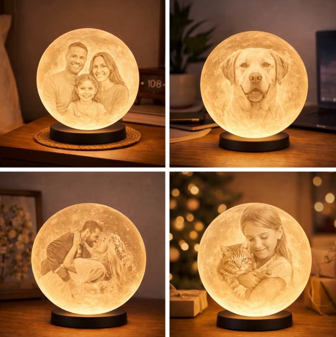 Personalisierte Mondlampe mit Wunschfoto – Erinnerungen, die leuchten