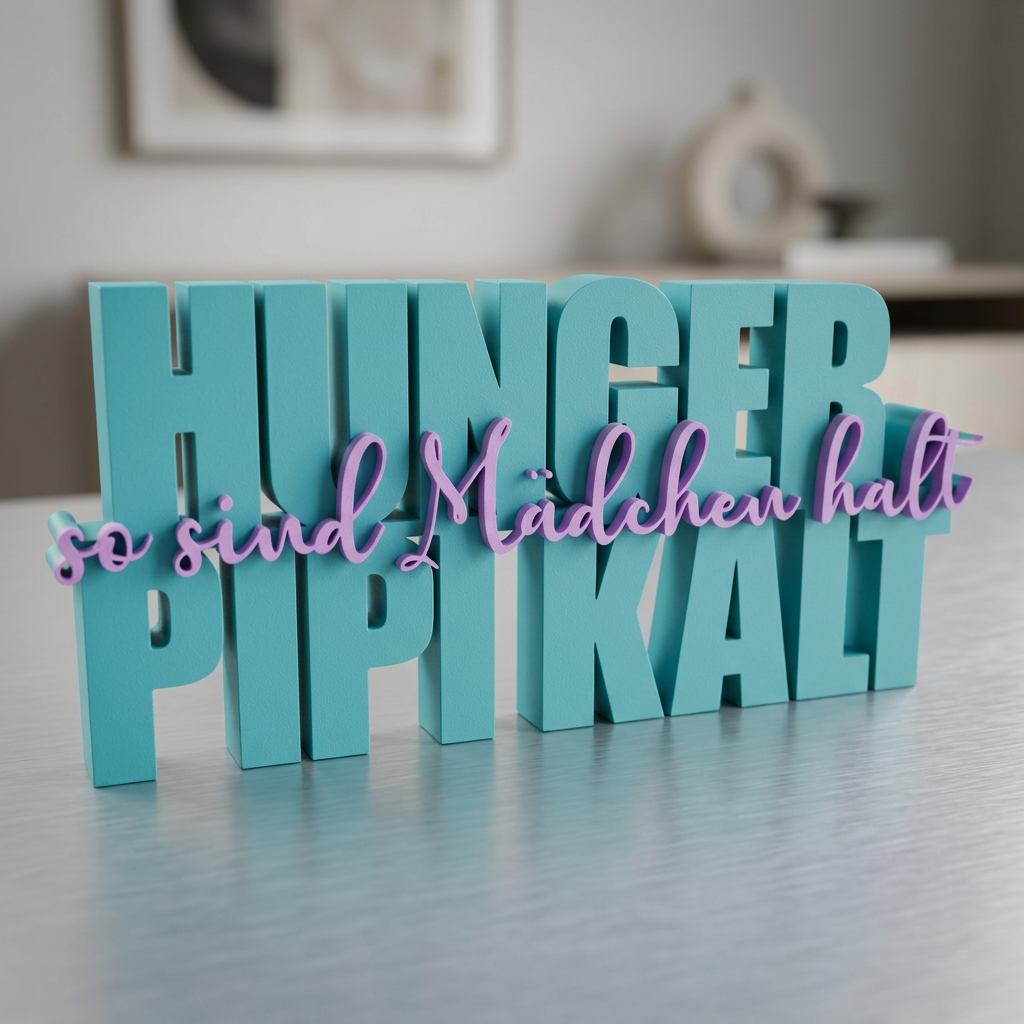 Hunger Pipi Kalt – Witziger Deko-Schriftzug mit lustigem Spruch