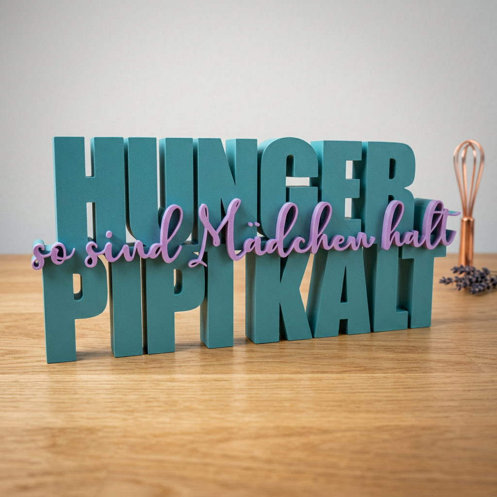 Hunger Pipi Kalt – Witziger Deko-Schriftzug mit lustigem Spruch