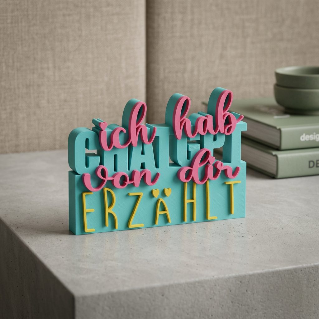 Ich hab ChatGPT von dir erzählt – Lustiger Deko-Schriftzug mit Spruch