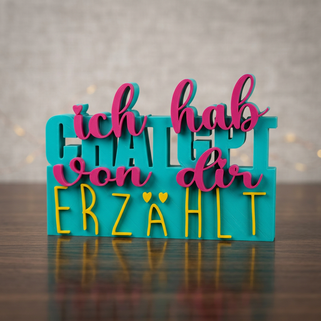Ich hab ChatGPT von dir erzählt – Lustiger Deko-Schriftzug mit Spruch