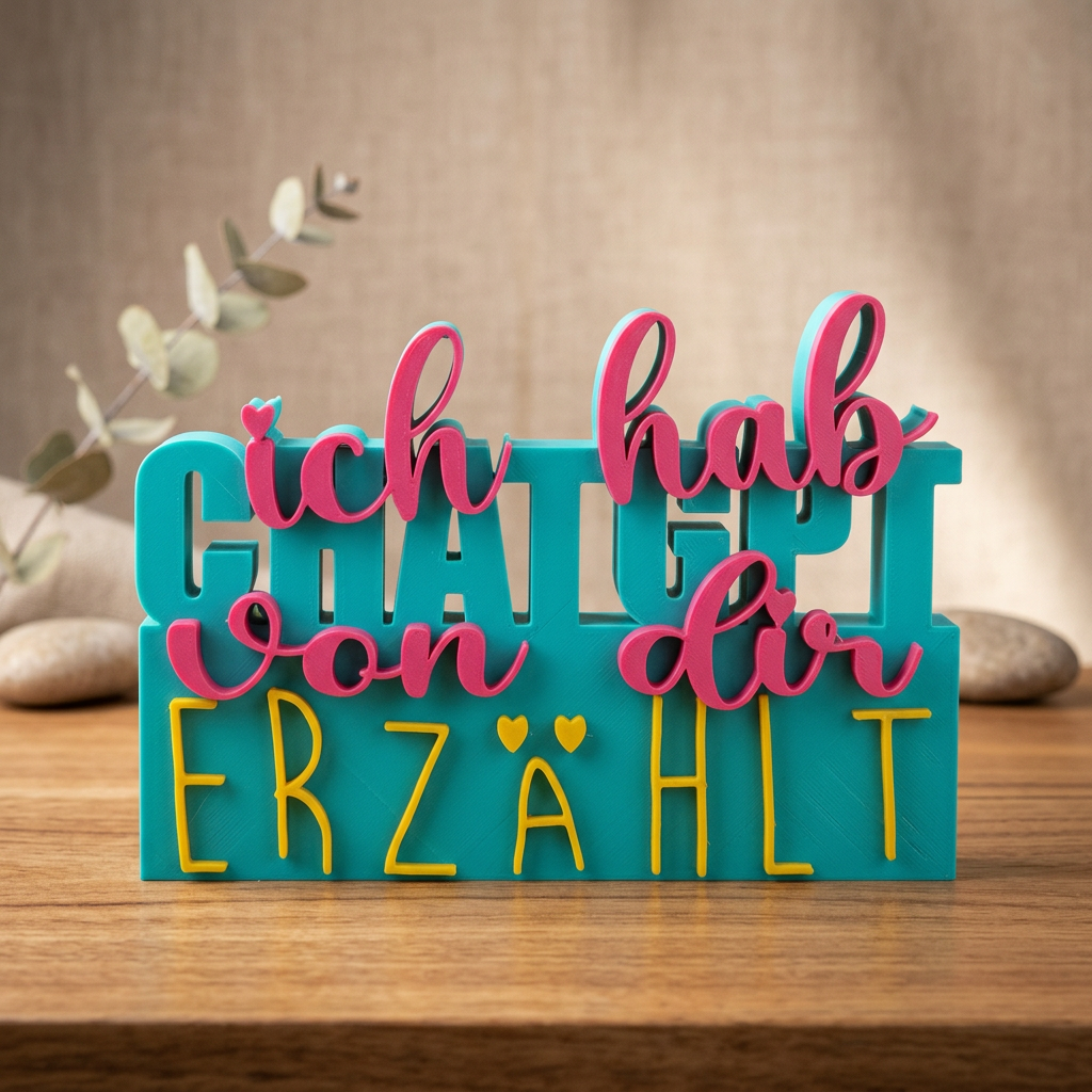 Ich hab ChatGPT von dir erzählt – Lustiger Deko-Schriftzug mit Spruch