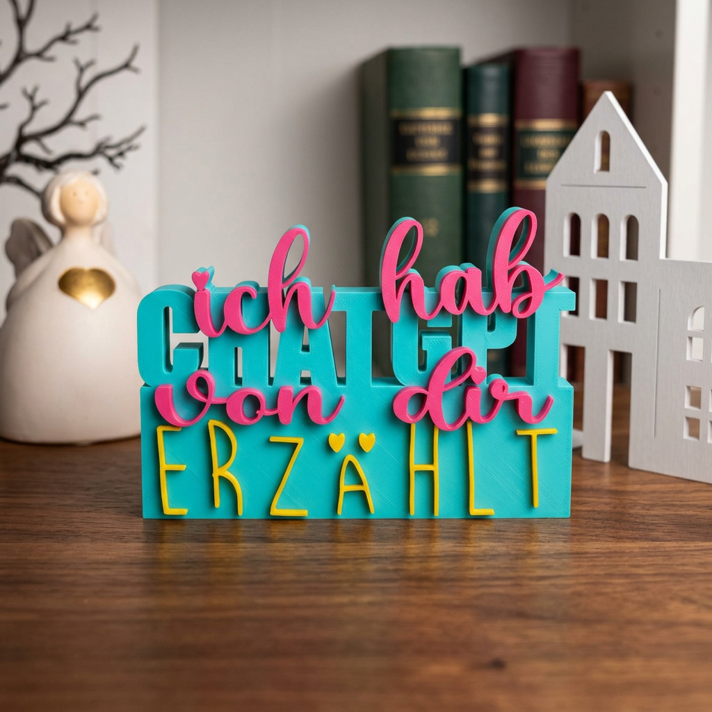 Ich hab ChatGPT von dir erzählt – Lustiger Deko-Schriftzug mit Spruch
