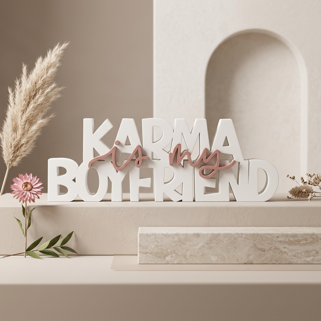 Karma is my Boyfriend – Moderner Deko-Schriftzug mit Statement