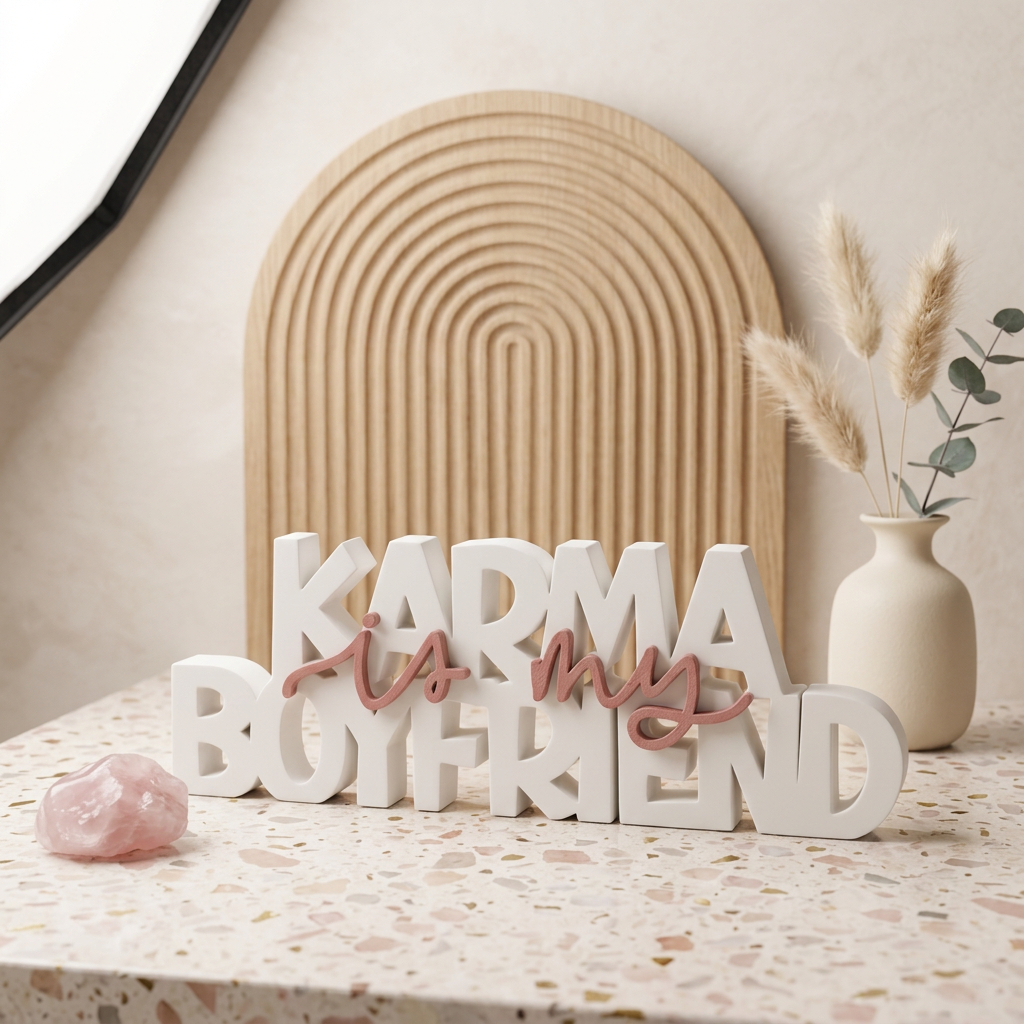 Karma is my Boyfriend – Moderner Deko-Schriftzug mit Statement