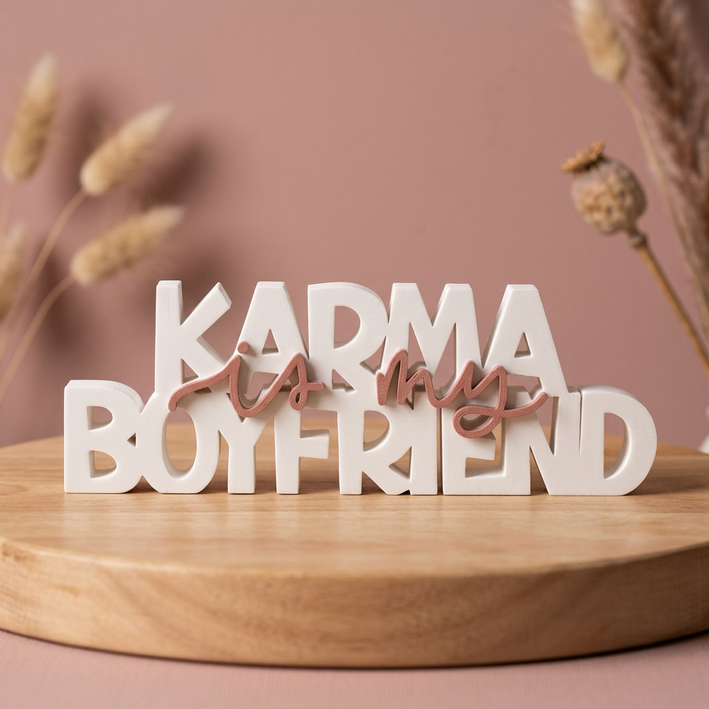 Karma is my Boyfriend – Moderner Deko-Schriftzug mit Statement
