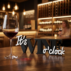 It’s Wine o’clock – Stylischer Deko-Schriftzug für Weinliebhaber