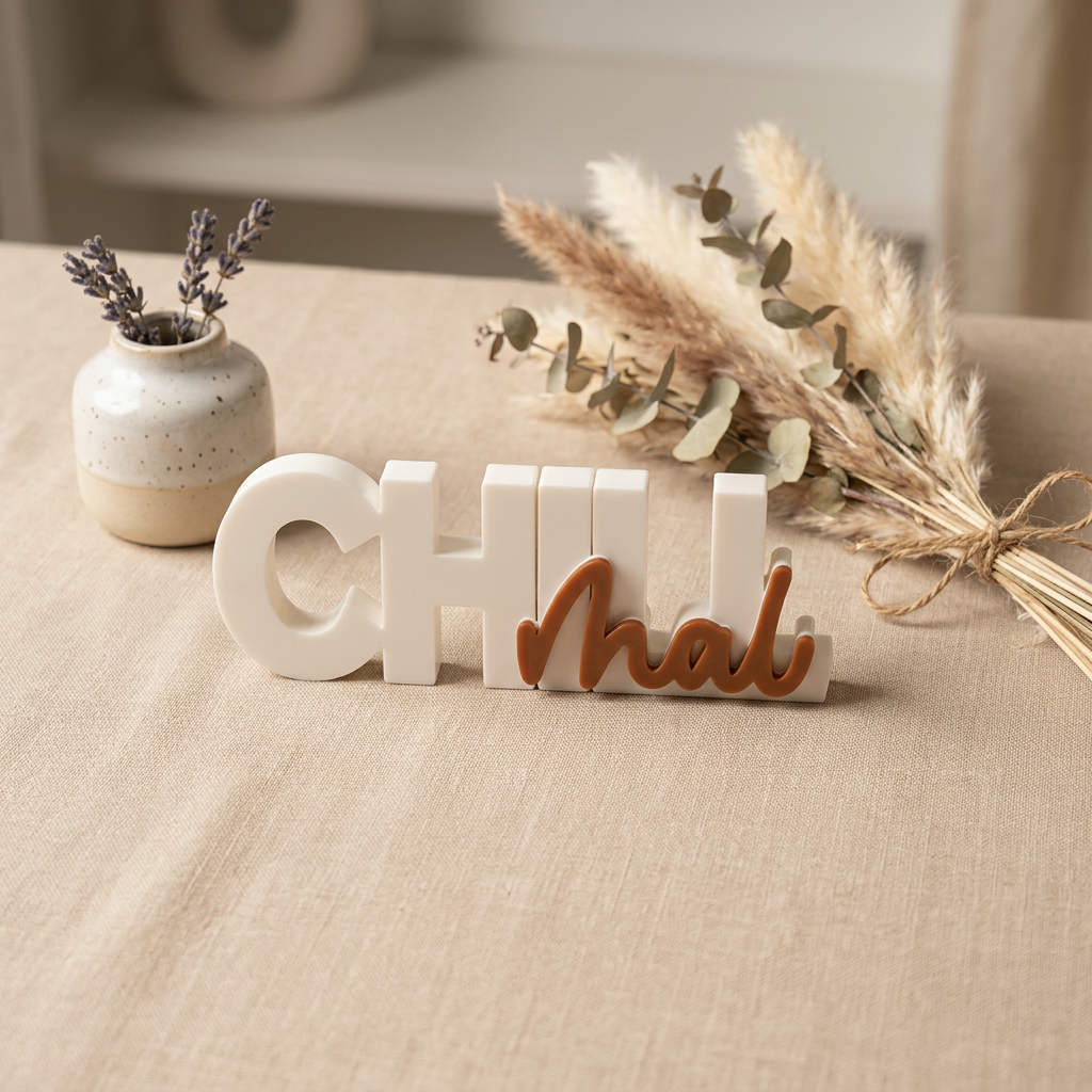 Chill mal – Moderner Deko-Schriftzug mit humorvollem Statement